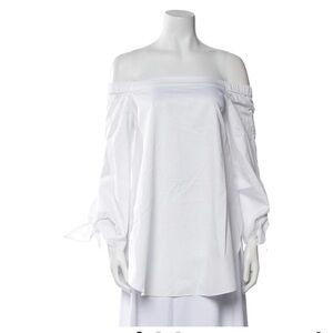 Tibi Off-Shoulder White Top